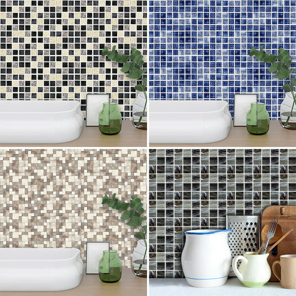 Waterproof Mosaic Kitchen Tile Sticker Bathroom Self-adhesive Wall Decal Sticker 